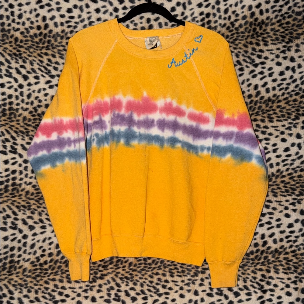 ISMBS I stole my boyfriend’s shirt Tie-Dye Sweater - Yellow and Multicolor